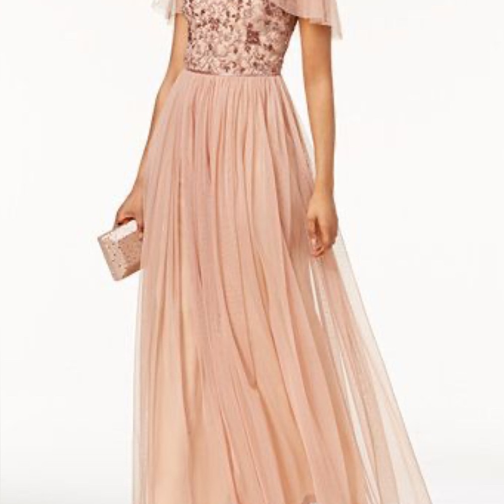Adrianna Papell Brown Embellished Dress